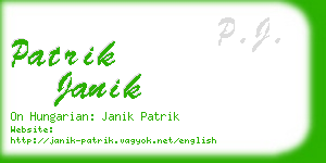 patrik janik business card